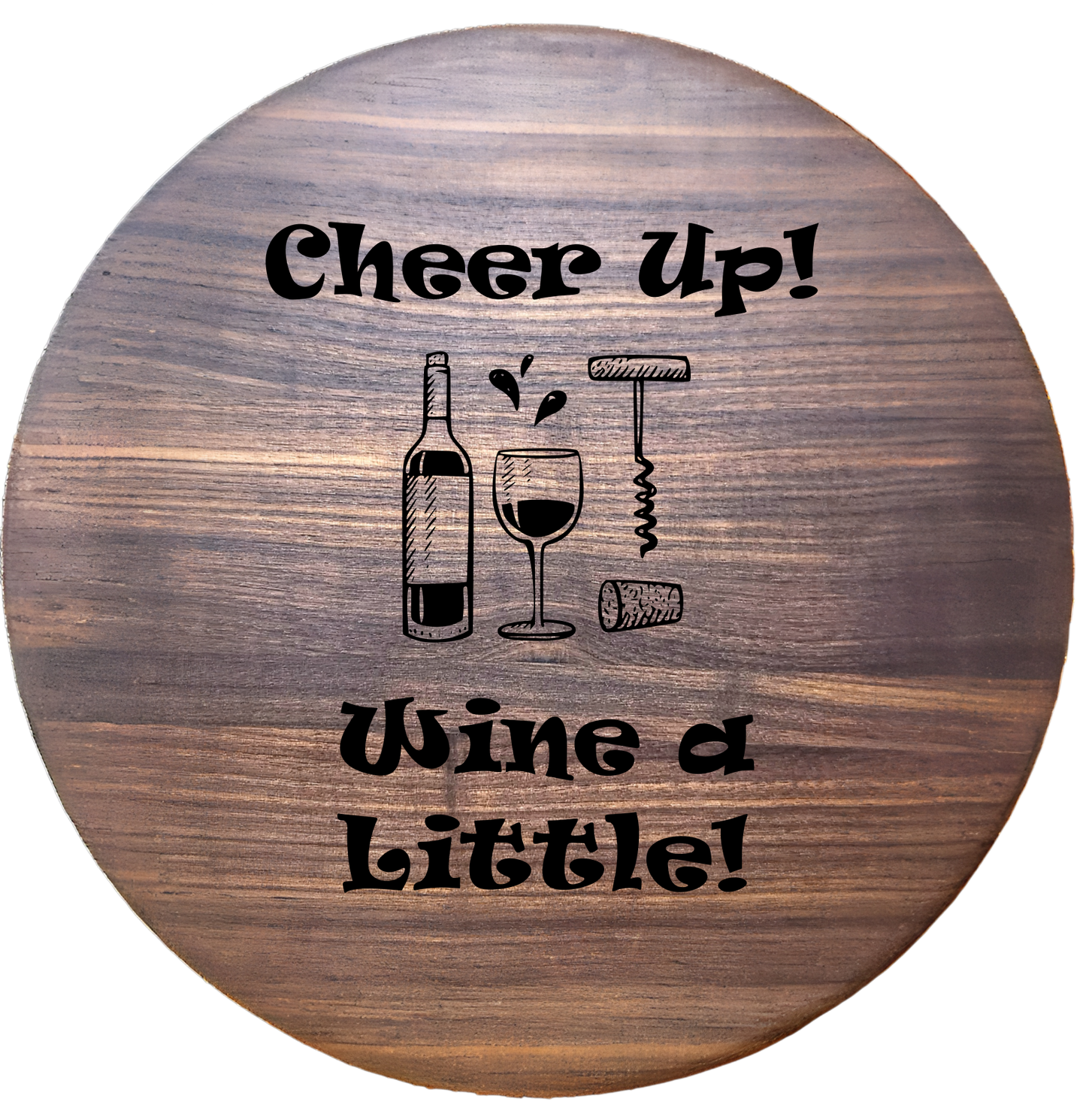 Large Round Walnut Charcuterie Board – 15”