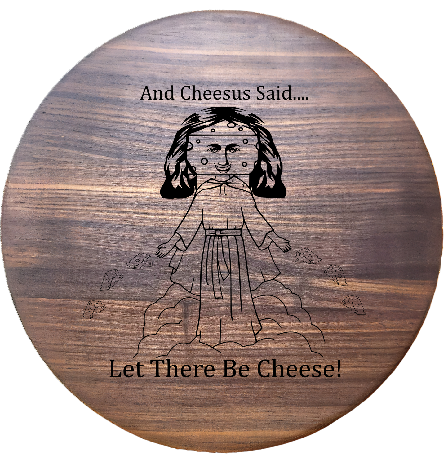 Large Round Walnut Charcuterie Board – 15”