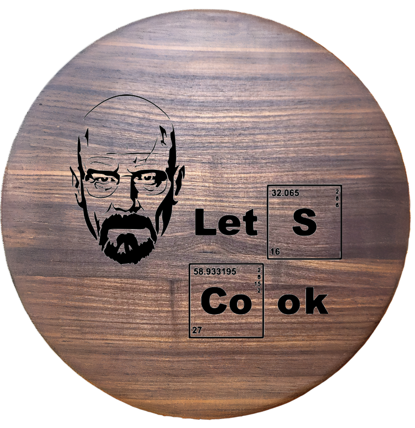 Large Round Walnut Charcuterie Board – 15”