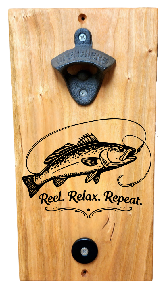 Wall Mounted Bottle Opener (Solid Cherry)