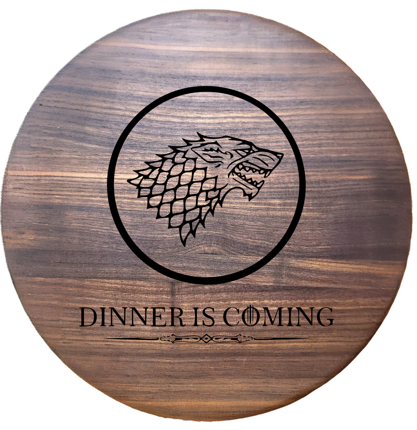 Large Round Walnut Charcuterie Board – 15”