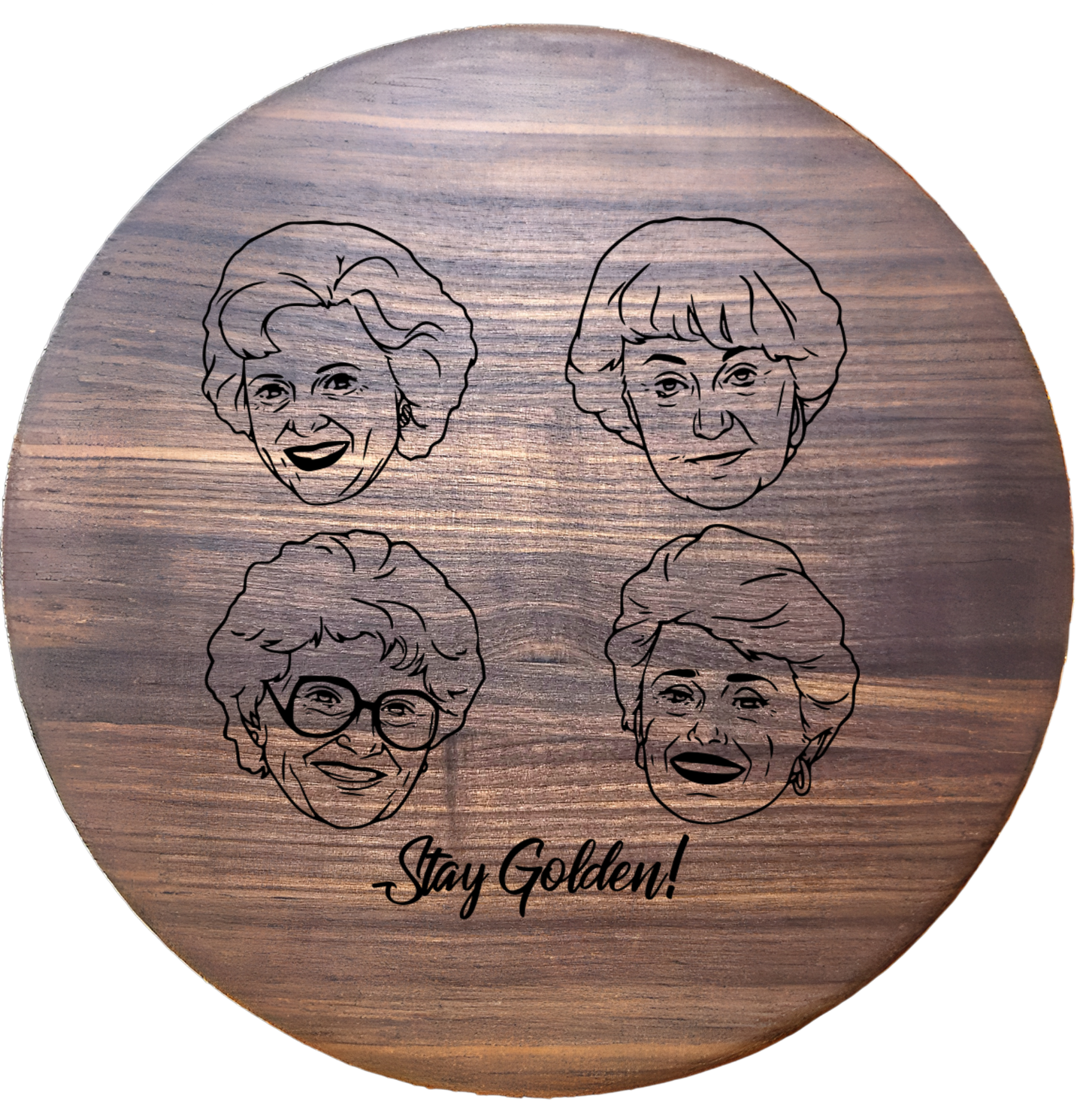 Large Round Walnut Charcuterie Board – 15”