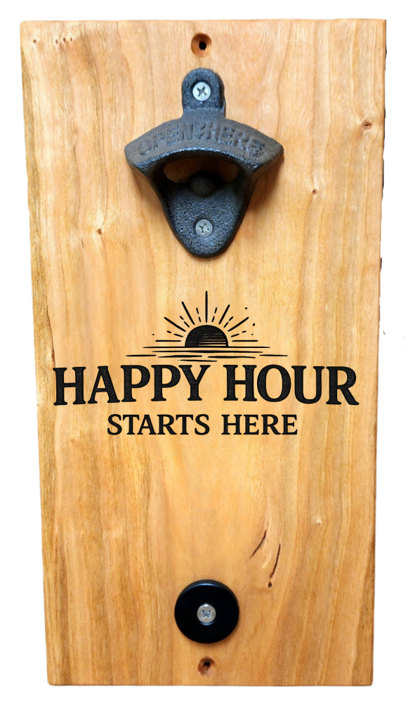 Wall Mounted Bottle Opener (Solid Cherry)