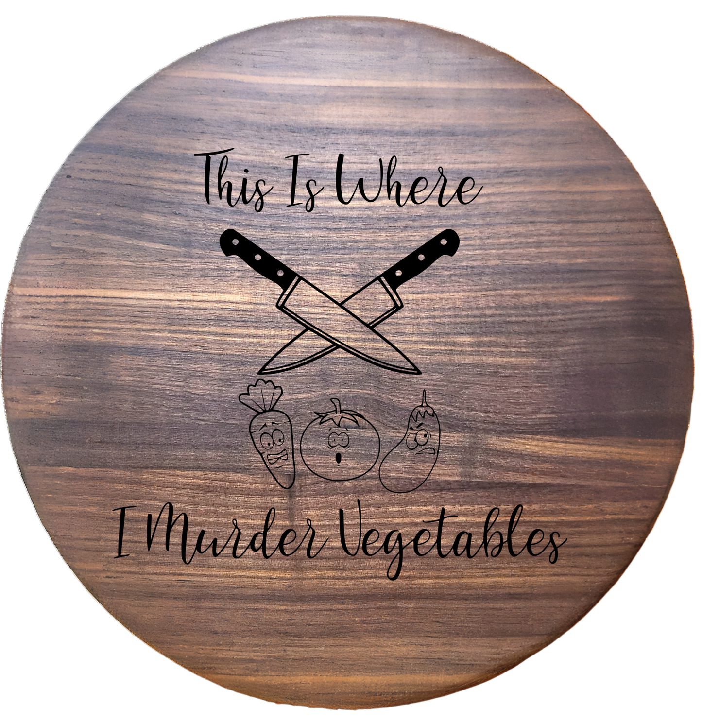 Large Round Walnut Charcuterie Board – 15”