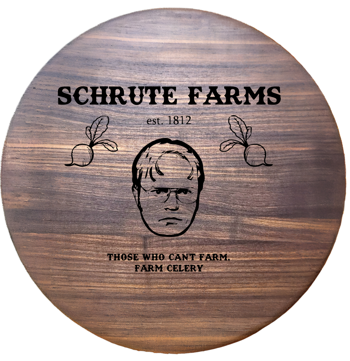 Large Round Walnut Charcuterie Board – 15”