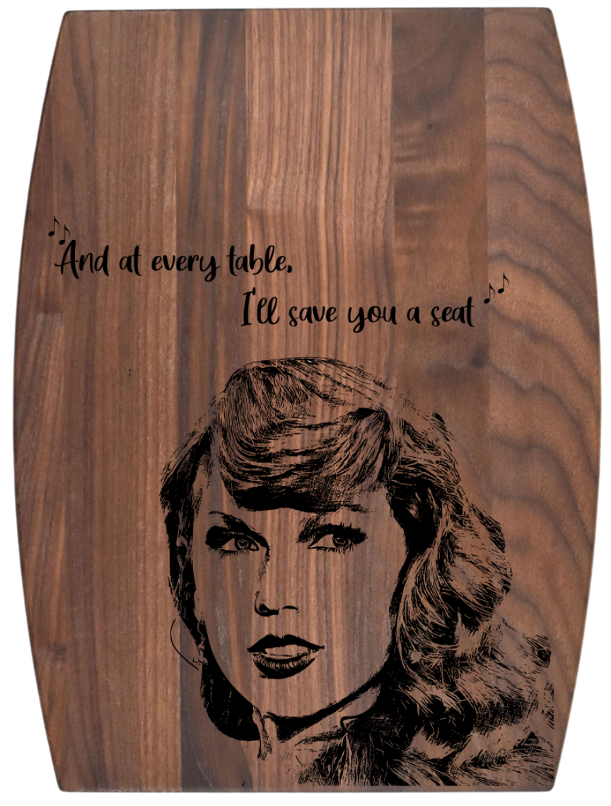 Arched Walnut Board – 9” × 12”