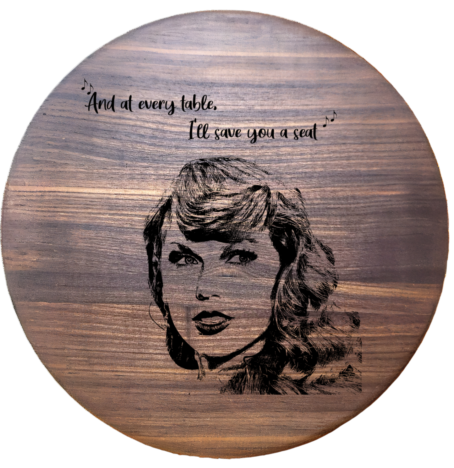 Large Round Walnut Charcuterie Board – 15”
