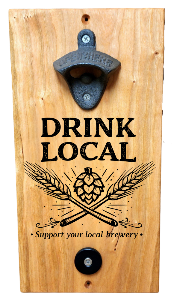 Wall Mounted Bottle Opener (Solid Cherry)