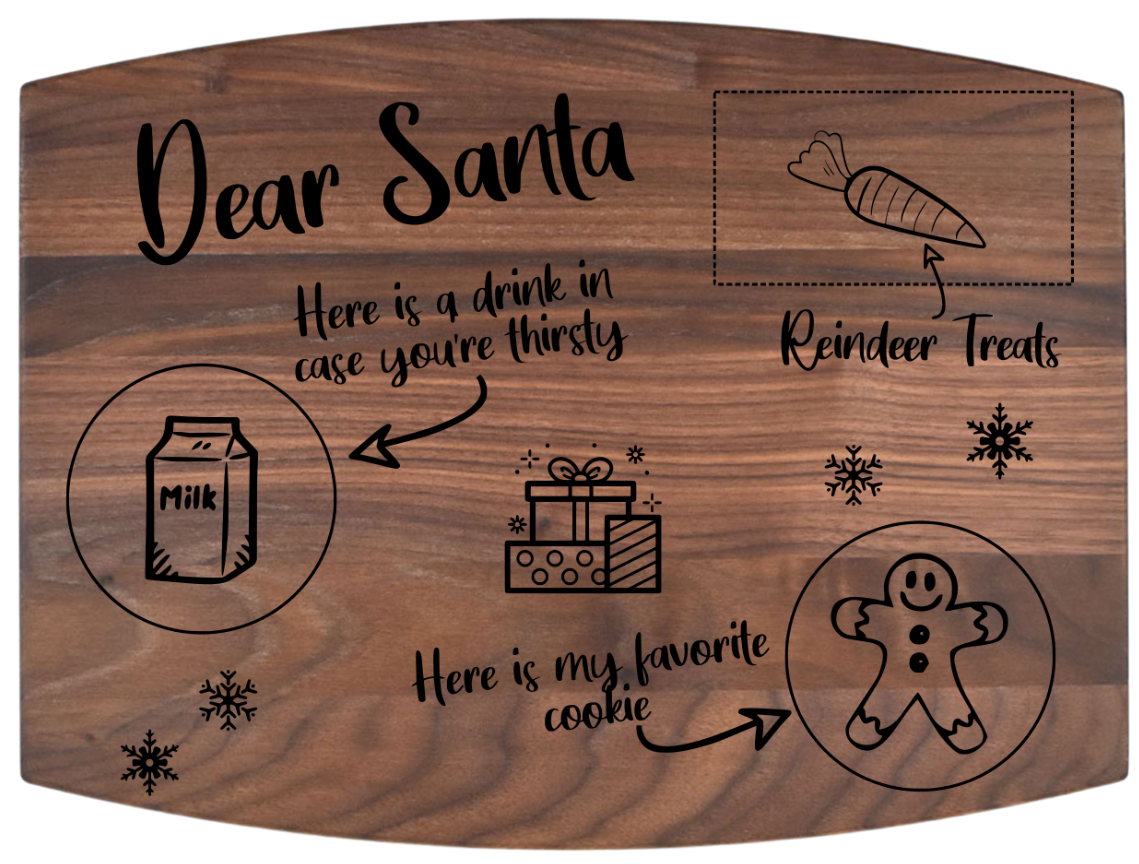 Arched Walnut Board – 9” × 12”