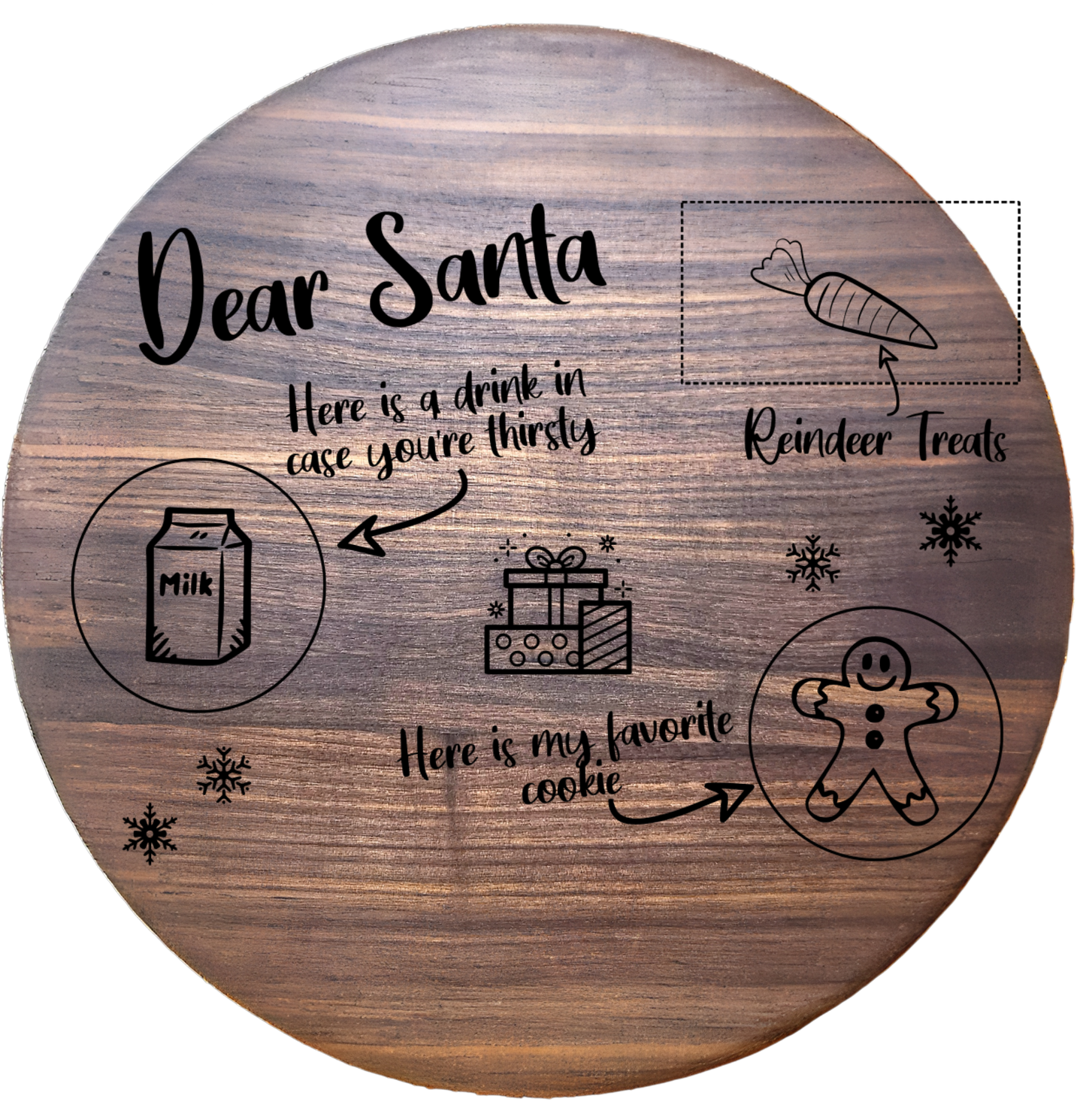 Large Round Walnut Charcuterie Board – 15”
