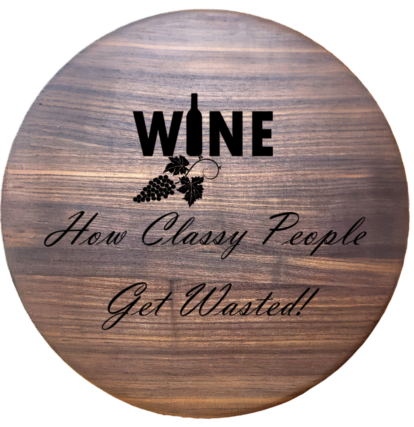 Large Round Walnut Charcuterie Board – 15”
